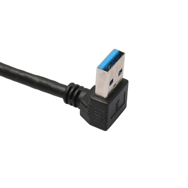 Lyhyt Superspeed USB 3.0 uros-naaras jatkokaapeli, 90 asteen sovitinliitäntä, vasen ja rikki