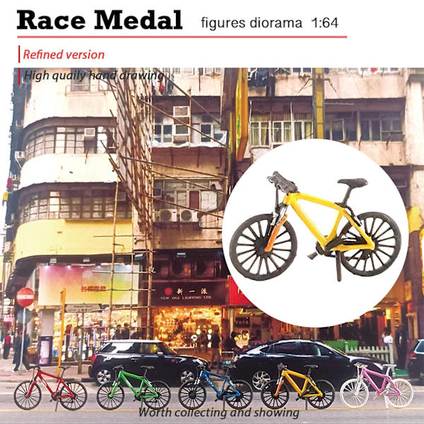 4 stk. 1:64 Mini Cykel Scene Model Mountainbike Diorama