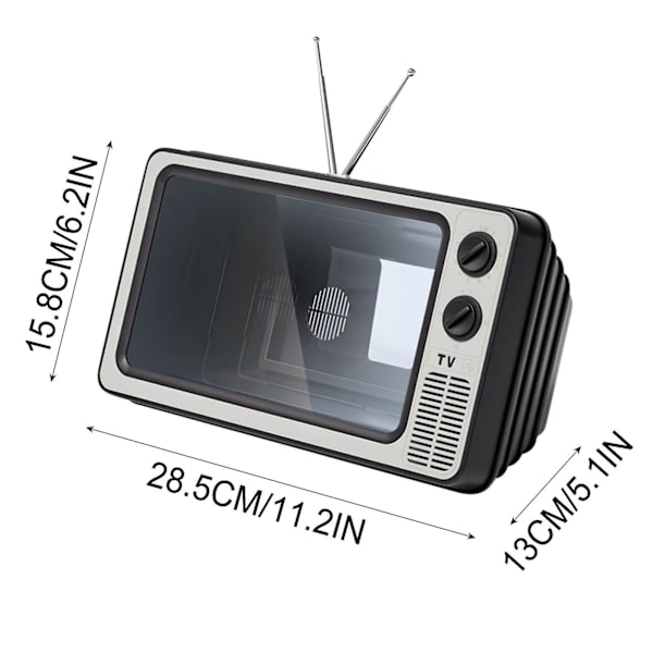 Black Friday -yllätystarjoukset Uusi matkapuhelimen näytönvahvistin 12 tuuman pieni TV matkapuhelimen näytönprojektori 3D-matkapuhelinvideo Gray