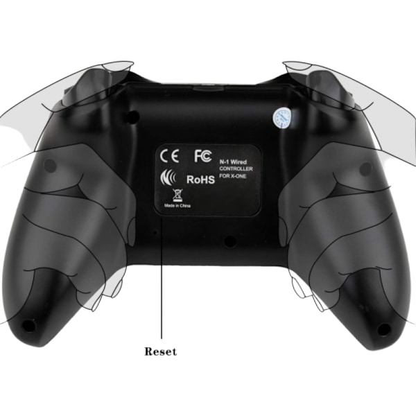 Trådløs Xbox One-controller, Xbox-controller med 2,4 GHz trådløs adapter, Xbox One X/Xbox One S/PS3 og PC (sort)（PA）