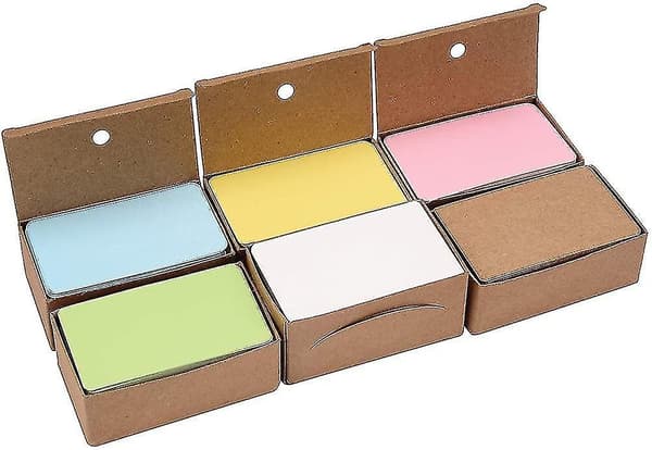 600 Stykker 6 Farger Blanke Kraftpappkort Visitkort DIY Flashkort Gave
