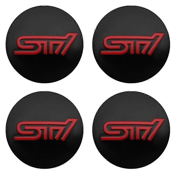 4 stk 56+60mm Dekknav Deksel Klistremerke Felg Deksel Bil Emblem Styling For Subaru STI Impreza Forester XV Tribeca 56mm STI