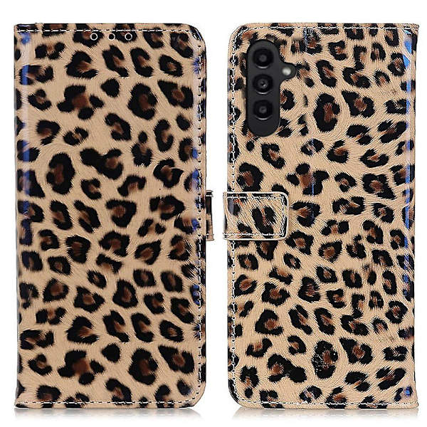 För Samsung Galaxy A14 5G/A14 4G Leopardmönster Flip Cover Plånboksställ Skyddande phone case