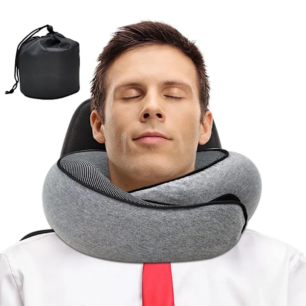 Rese Nackkudde Memory Foam U-formad Kudde Snigelstil Rese Nackstöd Bärbar Justerbar Mjuk Middagslur Sovkuddar