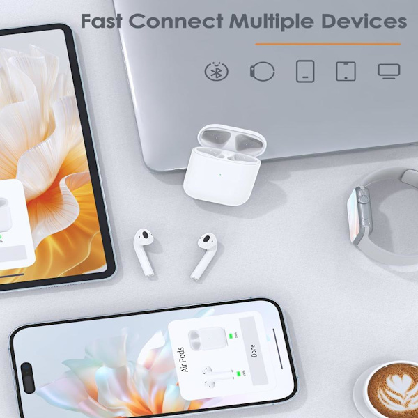 Charging Case Replacement Compatible with Air-Pod 1st and 2nd Generation, Wireless Charging Case with Sync Button, White