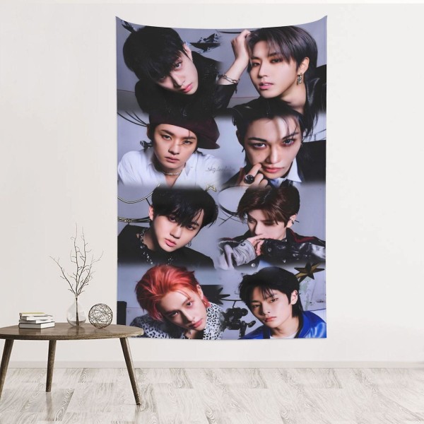 Kpop Stray Barn Gobeläng Vägghängande Heminredning Väggfilt Sovsal Vardagsrum Sovrum Bakgrund Poster-SXT213-29x37in