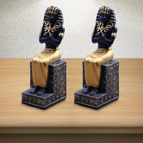 2x Egyptin faaraon hahmoveistos kaapin pöydän sisustukseen