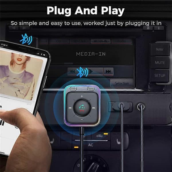 Joyroom Bluetooth 5.3 AUX Autoadapteri Kaksoismikrofonit Melunvaimennus Lähetin Handsfree Langaton Re