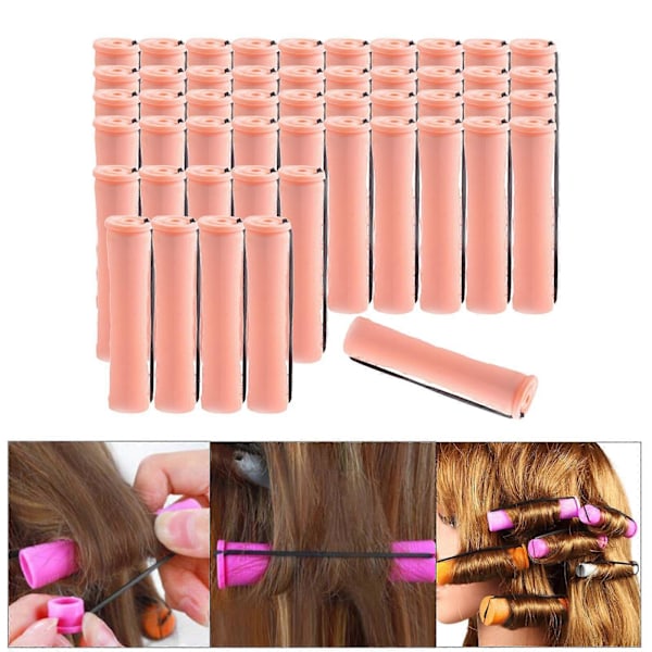Kalla Permanentrullar Hår Värmelösa Rullar Styling Frisörverktyg 50Pcs 2.0cm