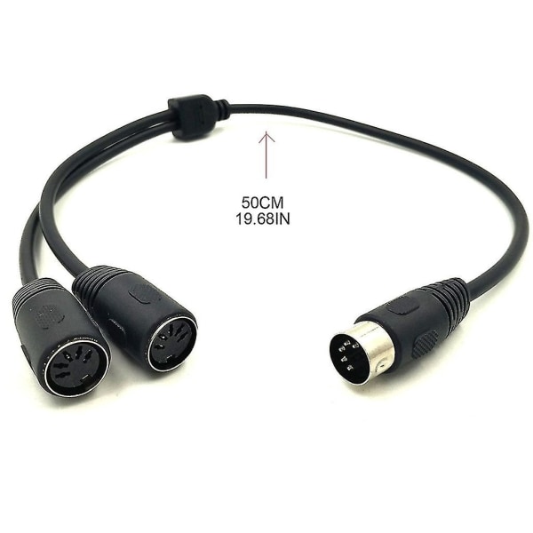 19,6" Din 5-stifts splitter Y-adapterkabel Midi 5-stift hane till dubbel Din-5 hona-yu