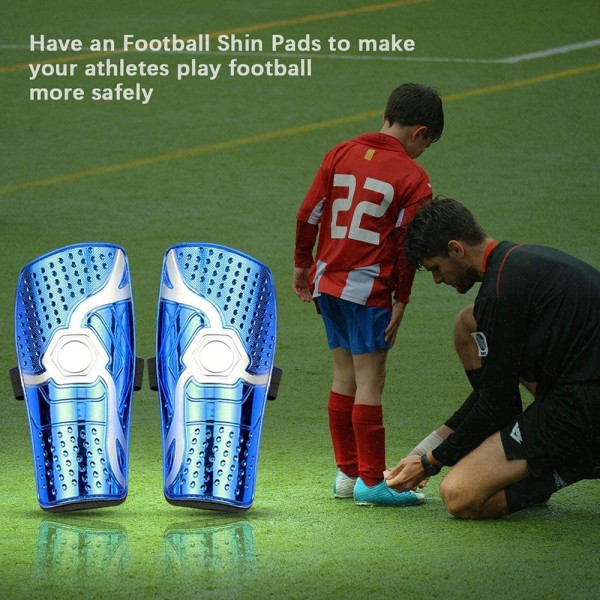 Lapset Nuoret Children Football säärisuojat pehmustetulla nilkkalla Blue