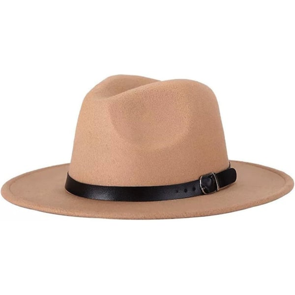 Kvinder Mænd Filt Fedora Hat Uld Vintage Gangster Trilby Med Bred Skygge Gentleman Lady Winter Simple Jazz Caps Red 02 small