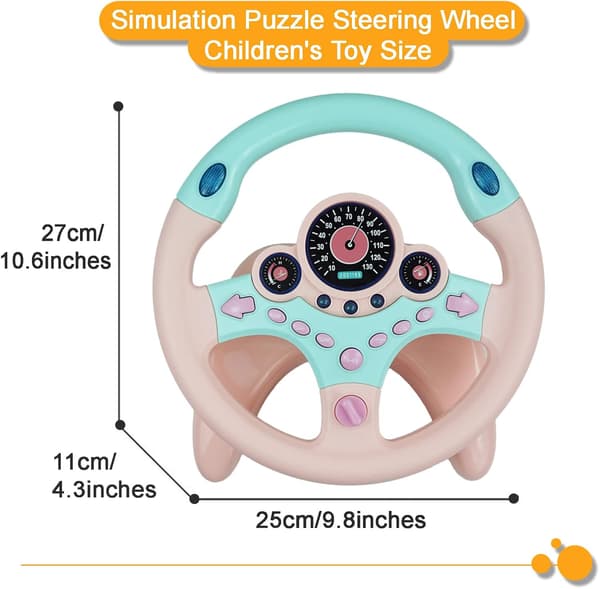 Simulator Körkontroll Simulator Ratt Co-pilot Leksak Pedagogisk Talande Leksak för Barn Liten Ratt Leksak Present Pink