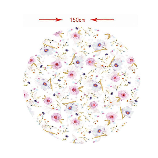 Vattentätt Halkfritt Runt Elastiskt Bordsöverdrag Klassiskt Mönster Bordsduk E - 150cm (60 Inch)