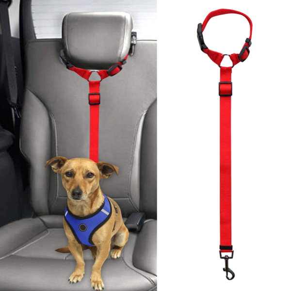 Nya bil husdjur Bakre säkerhetsbälte Justerbar hund dragkraft Sele rem Blue