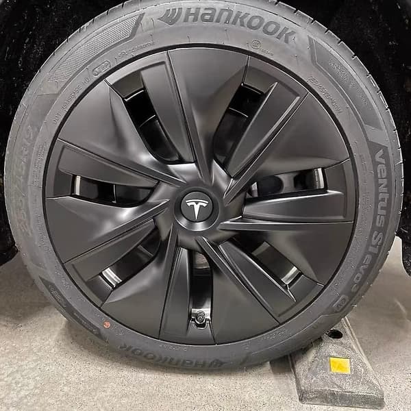Senterkopp (4 stk) for Tesla Model Y Model 3 Modifikasjon Navkapsel (hvit/matt svart)