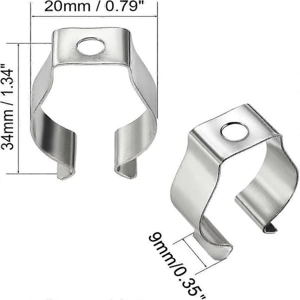 20 stk T8 U-klemmer Holder Feste for LED-lysrør, LED-lysrør Erstatningsmonteringstilbehør