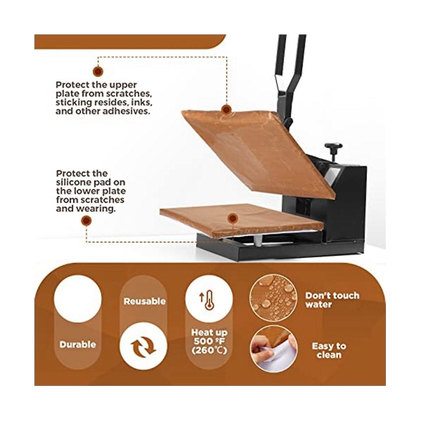 2 stk. Indpakningsdæksel til varmepresseplade, 12 X 15 tommer varmepressedæksel varmebestandigt til sublimation
