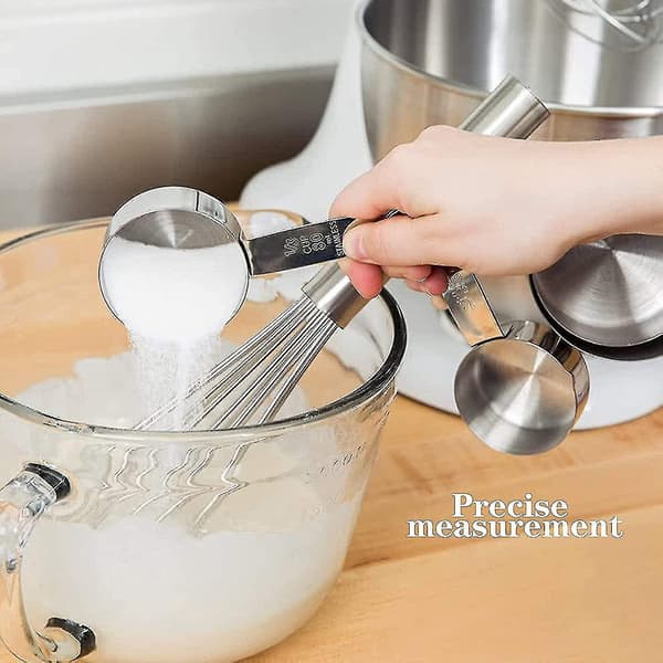 Mätkoppar och mätskedar set, 12 delar rostfria mätkoppar