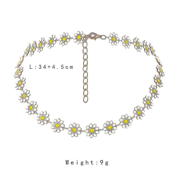 Boho Dame Hvit Tusenfryd Halskjede Choker Smykker Gave
