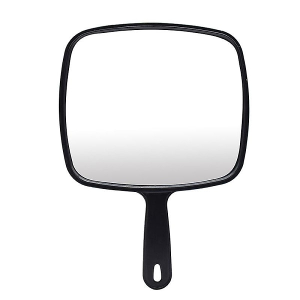 Stort håndspejl med behageligt håndtag - stort håndholdt spejl til frisørbutikker, frisør, tandlægekontorer, sort