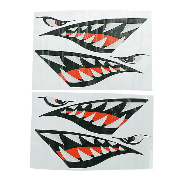 2 st hajtänder vinyldekaler klistermärken för jollebåtkajakkanot