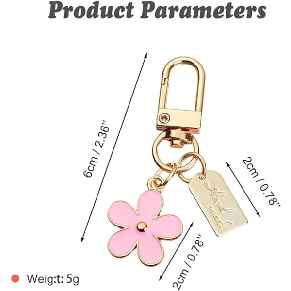3 stk nøkkelringer for kvinner, Veske Charm Flower Key Ring Bilnøkkelring Anheng for veske, Veske Veske, Veskedekorasjon