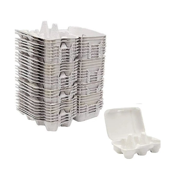 50 Stykker Eggkartonger i Papir For Kyllingegg Massefiberholder Bulk Holder 6 Egg Gårdsmarked