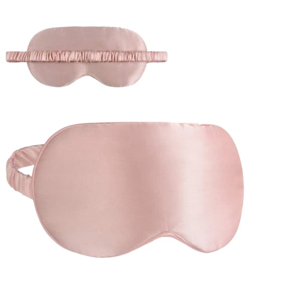 Silke putetrekk med øyemaske - Rosa