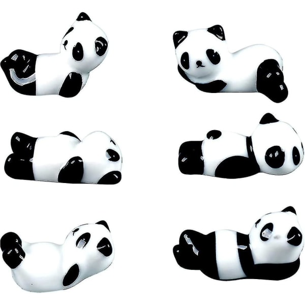 6 kpl Söpöt keraamiset panda-syömäpuikot -telineteline syömäpuikoihin, keraamisiin astioihin syömäpuikot jalustatuet telinelahja pojille tytöille lapsille