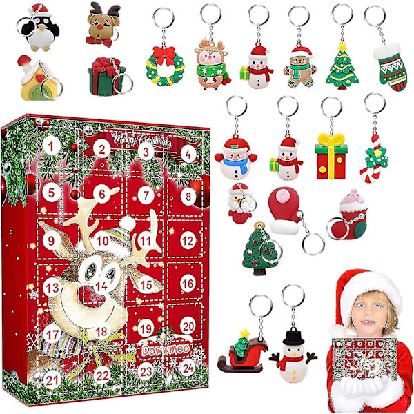 Juldekorationer adventskalender för barn, prydnader jul adventskalender
