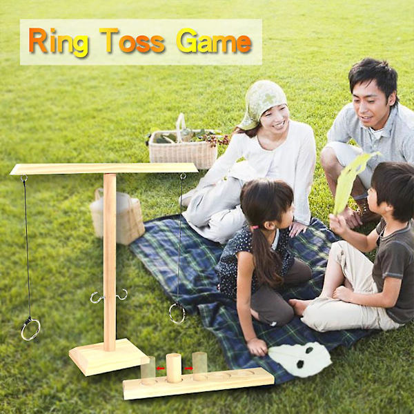 Hook and Ring Toss Battle Craggy Spil Drikke Interaktivt Spil for Voksne Wood Colour 30.0 X 10.0 X 4.0cm
