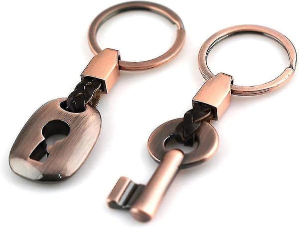 Par Nøglering - 2 Stykker I Rød Bronze