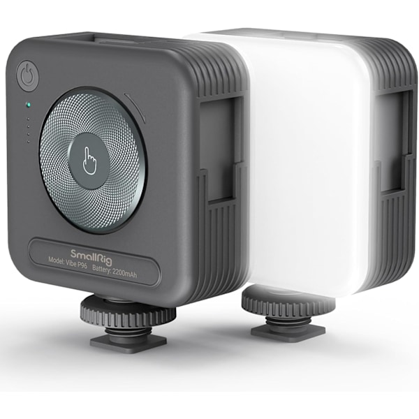 LED videolampe, P96 videolampe, mini kameralampe, 2200 mAh CRI95+ 2700-6500K, egnet for studio, direktesending, digitalt speilreflekskamera