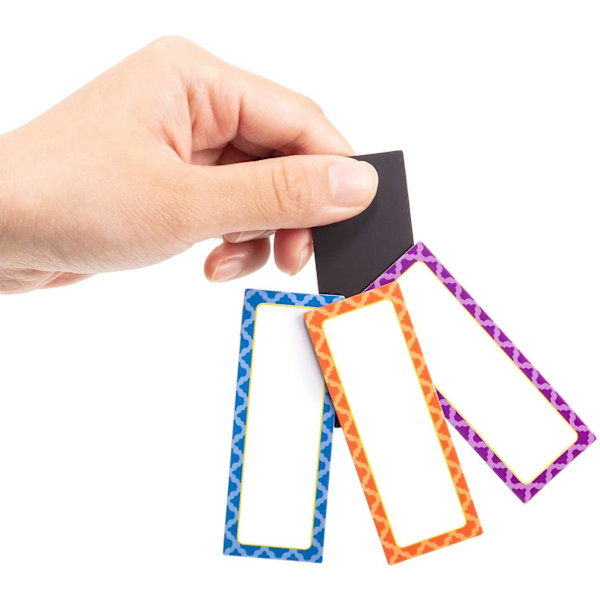 Piao 40 Stykker Magnetiske Tørrslettingsetiketter 3 X 1,2 Tommer Navneskiltetiketter Skrivbare Fleksible Magnetiske Navnelapper Klistremerker og Etiketter for Tavler