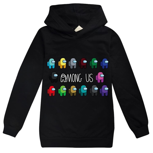 Among Us Impostor Kids Hoodie Hood Pullover Sweatshirt Toppar Black 9-10 Years