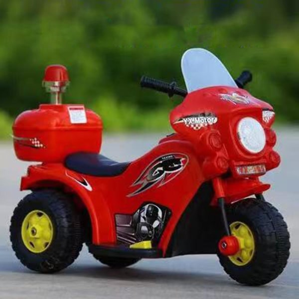 Barn Elektrisk Motorcykel Trehjuling Med Polisljus Uppladdningsbara Motorcykelleksakspresenter Till Brithday blue