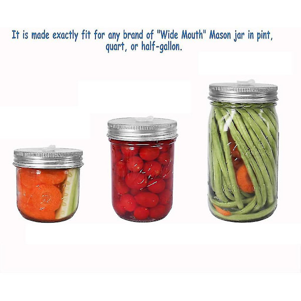 Jäsningslock, luftslussar för jäsning för breda Mason Jar jäsningslock för att göra surkål (haoyi)