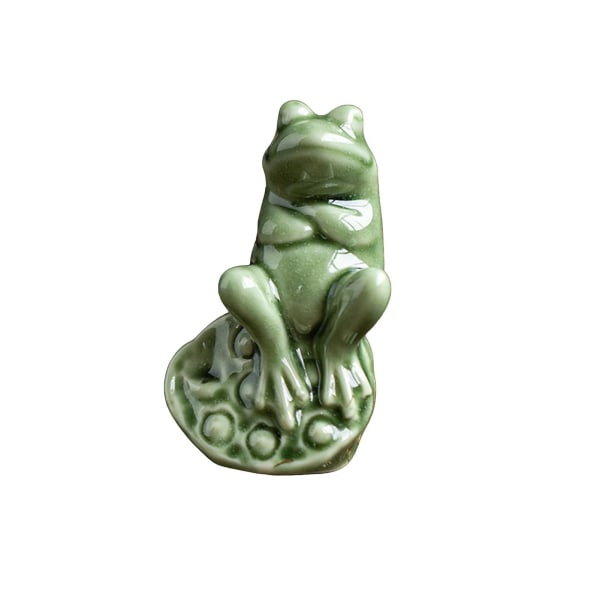 Froskepynt Allsidig froskeskulptur Te Kjæledyr Kreativ froskestatue til hjemmet Fisketank Bonsai-dekorasjon C