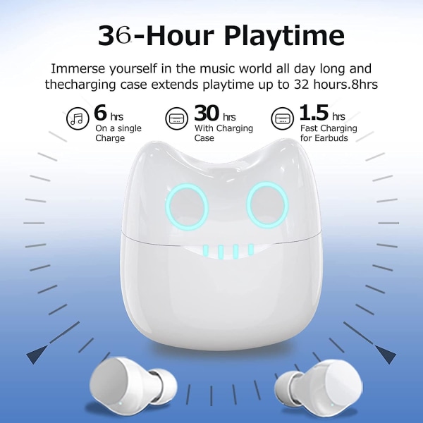2024 Lasten langattomat kuulokkeet, Bluetooth kuulokkeet söpöllä Panda-latauslaatikolla, Bluetooth 5.0 Noise Red