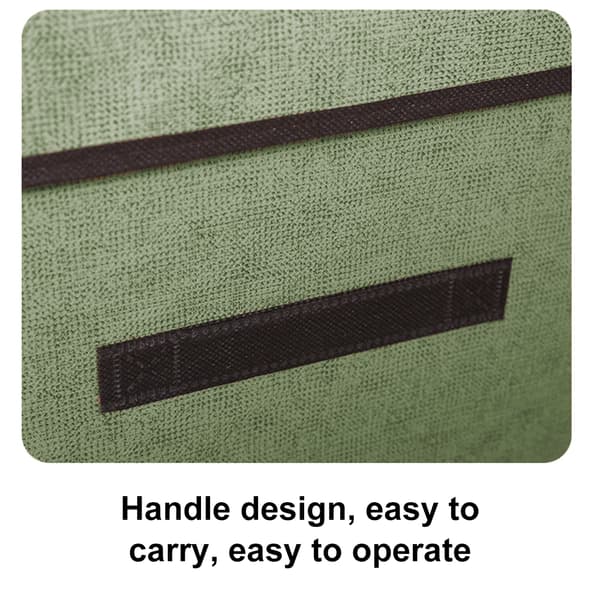 2-Piece Set Large Storage Boxes with Lids and Handles, Green
