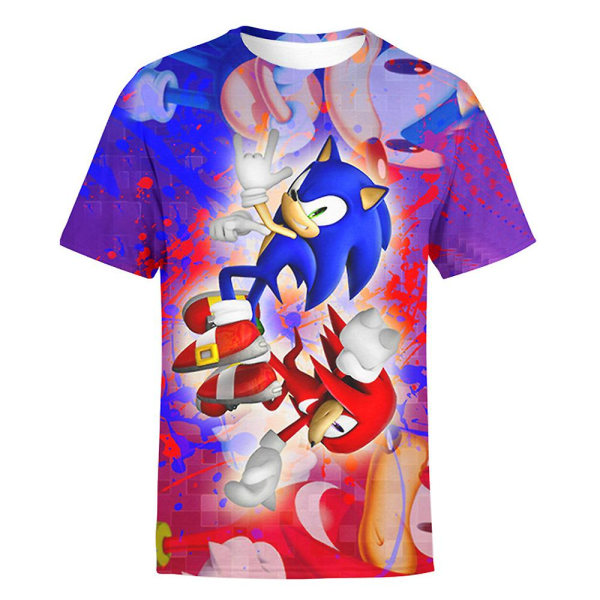 Børn Drenge Sonic 3d Print T-shirts Kortærmede Børn Casual Summer Tees Toppe D 7-8 Years