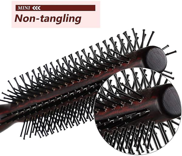 3 små runda borstar för kort hår, 1 tum styling hårborste för Pixie