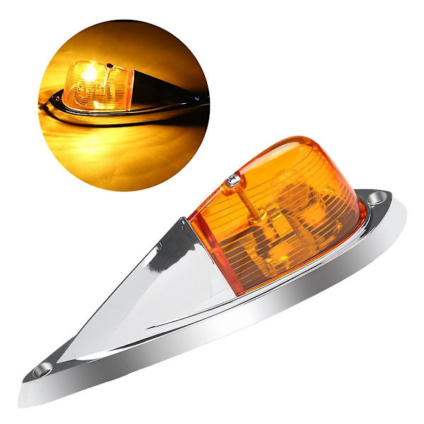DC 12V Amber Teardrop -ohjaamon valo, ohjaamon merkkivalo, etu- ja takaosa, katon raivausvalo, katon ajovalo, johdotus