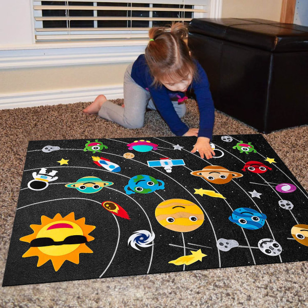35 stk Solar System Filt Story Board Kit Universe Fortællesæt Genanvendeligt Flanell Space Lab Legetøj Hængende pædagogisk legetøj