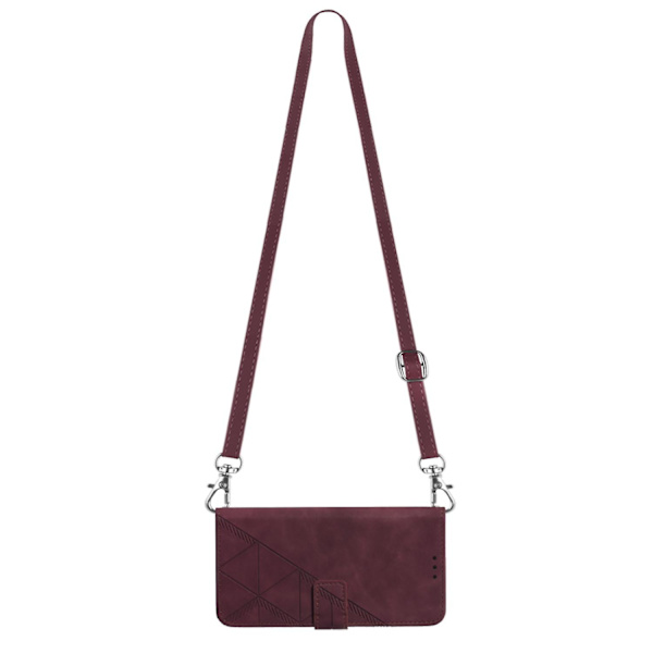 Til Nokia C31 4G Linjer Læder Business Telefon Cover Anti-drop Wallet Stand Flip Case Wine Red