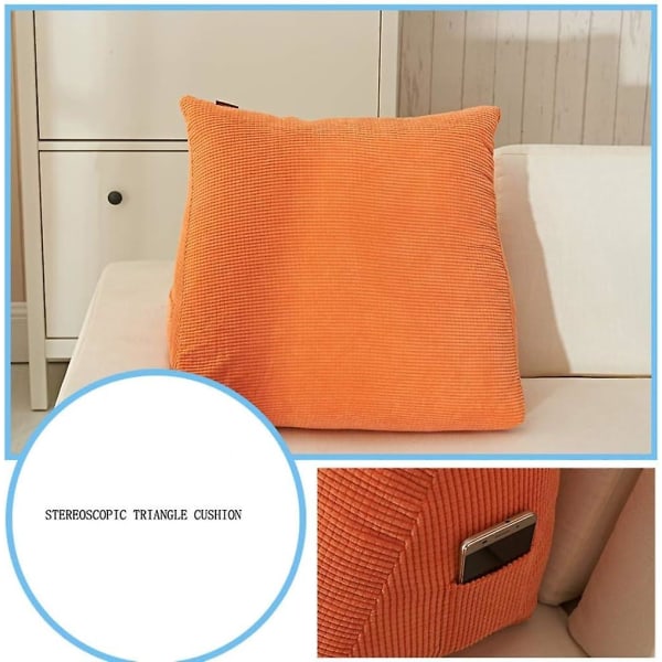 Dauerhaft Dreieckauflage Rckenlehnenauflage Samtkissen Schlafsofa Brostuhlruhe Kissen Sanft (farve: Orange 40x20x30cm)