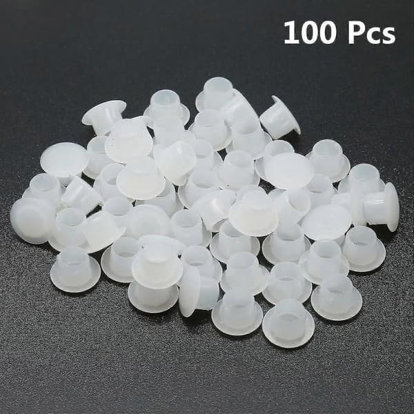 100 stk 8mm Hvite Plastplugger Hullplugger Snap-lås 2024THO