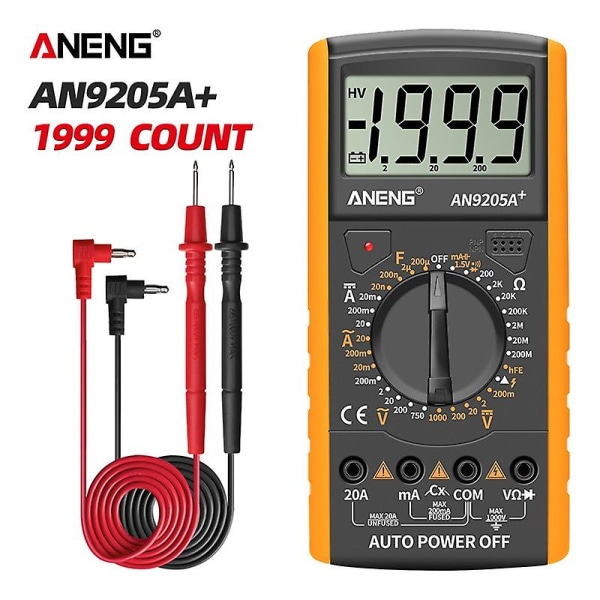 Digitalt Multimeter Ac/dc Multimeter Lcd-display Multimeter Profesjonelt Elektrisk Multimeter Håndholdt Multimeter Tester Multimeter Elektrisk Mult