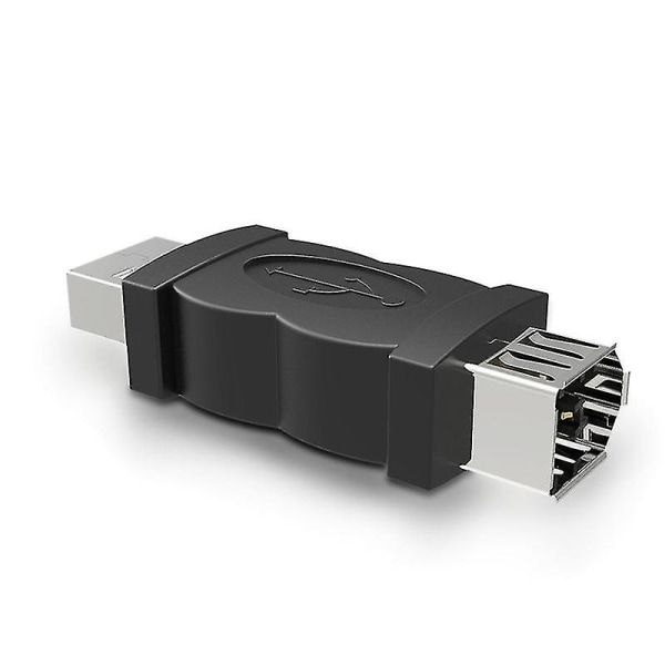 Firewire Ieee 1394 6-pin Hunn Til Usb 2.0 Type A Hann Adapter Konverter Bærbar Jikaix Black